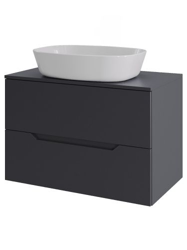 Тумба с раковиной Orange Line Li-70TugMDF+B08-500W 70х46х71 подвесная цвет графит матовый