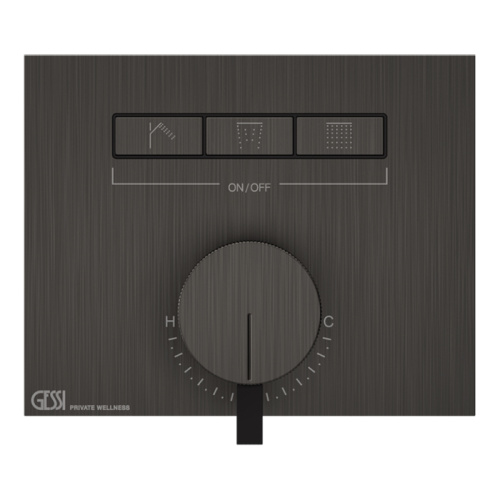 Смеситель для душа Gessi Hi-Fi 63081#707 встраиваемый в стену черный (внешняя часть)