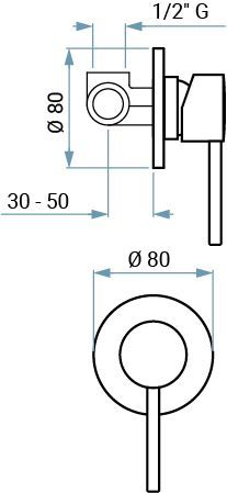 Смеситель Emmevi Piper 45009PI/OR встраиваемый в стену золото - фото 2