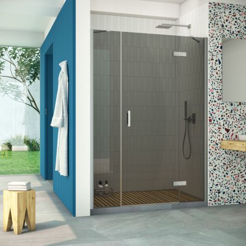 Душевая дверь Vegas-Glass AFP-F Retta AFP-F Retta 140 07 07 R 140х200 стекло тонированное профиль хром матовый