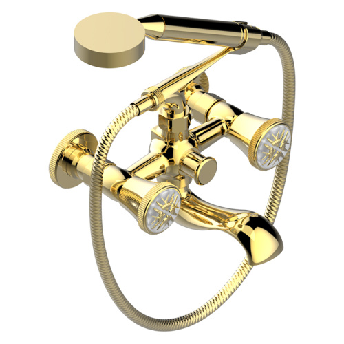 Смеситель для ванны THG Hirondelles Gold Stamped A4L-H52-13B настенный золото