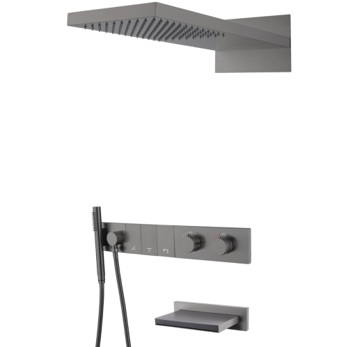 Душевая система Boheme Zodiac 133-2-GM встраиваемая цвет антрацит