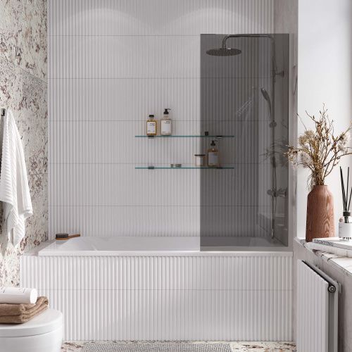 Душевая шторка Reflexion Fix RX14060TСR-11 60x140 стекло тонированое профиль хром ориентация универсальная