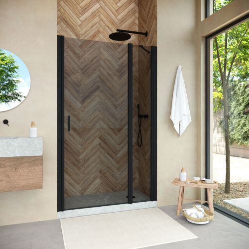 Душевая дверь Vegas-Glass EP-F-1 NOVO EP-F-1 NOVO 155 02М 07 R 155х189 стекло тонированное профиль черный матовый