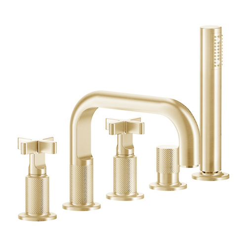 Смеситель Gessi Inciso 58140#246 на борт ванны золото