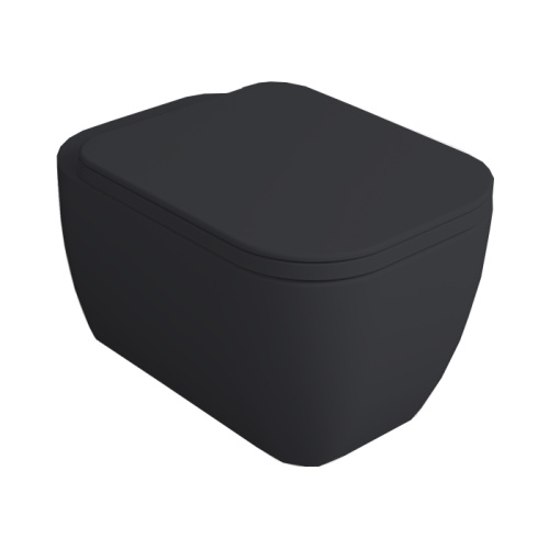 Чаша унитаза подвесная Simas Henges HE18 antracite matt цвет черный матовый без сиденья безободковая каскадный смыв