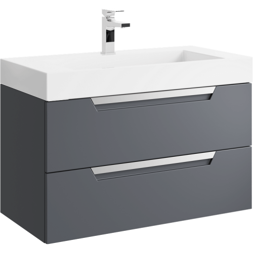 Тумба под раковину Aqwella Cube CUB0109GR 89,8x44,8x50,8 подвесная
