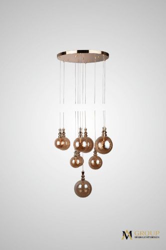 Люстра каскадная AM Group Am354 AM354-10 AMBER