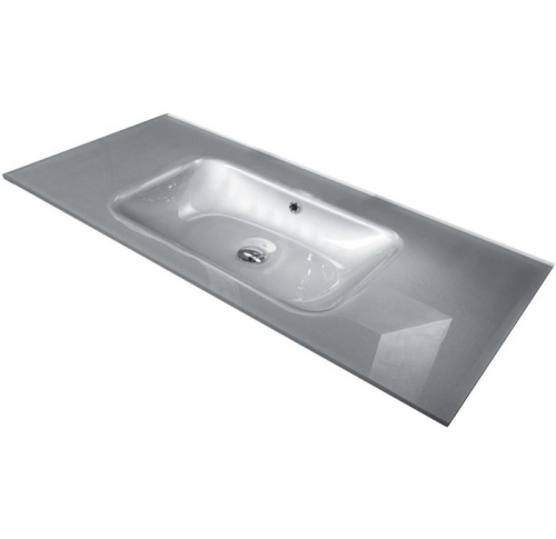 Раковина стеклянная Armadi Art NeoArt 852-110-SLF 110х52 накладная цвет серебро 1 отверстие под смеситель