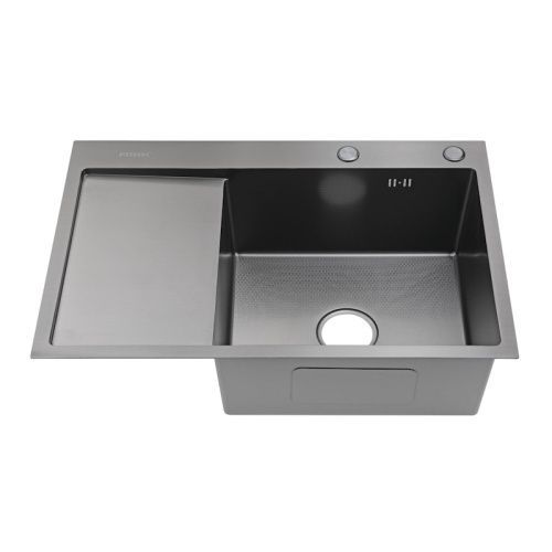 Кухонная мойка Fmark FSC7550Q-R 75х50 цвет графит поверхность матовая