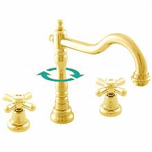 Смеситель RavSlezak MORAVA RETRO MK132.5Z на раковину золото