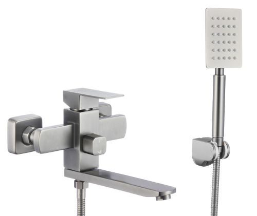 Смеситель для ванны и душа Fmark FS8104 настенный сатин