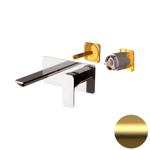 Смеситель для раковины Daniel Tiara TA632KBDP встраиваемый в стену брашированное золото