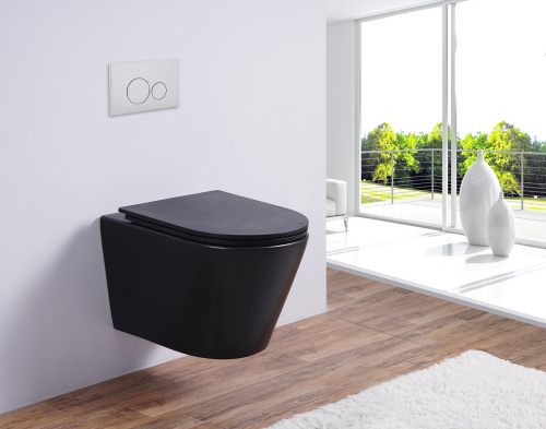 Унитаз подвесной Esbano CLAVEL ESUPCLAVBM черный матовый с сиденьем микролифт безободковый каскадный смыв