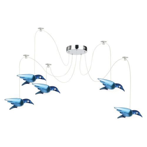 Люстра подвесная Globo Bird Blue (Бирд Блуе) 56671-5H