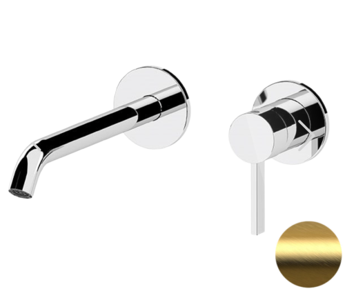 Смеситель для раковины Remer Metrica MC15PLBG встраиваемый в стену брашированное золото