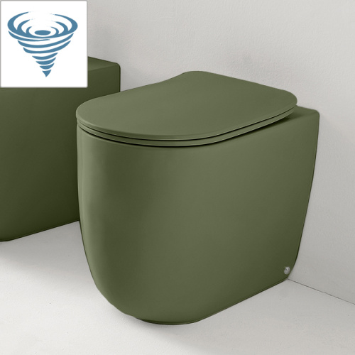 Чаша унитаза напольная Kerasan Nolita 531911 цвет зеленый матовый без сиденья безободковая смыв торнадо