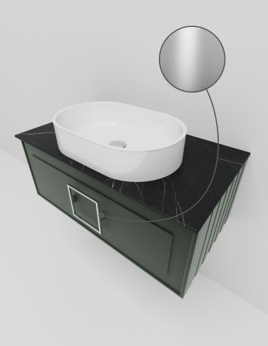 Тумба со столешницей La Fenice CUBO NFNC-01-CUB-G-90-1-GB 90х36х49 подвесная цвет серый/зелёный