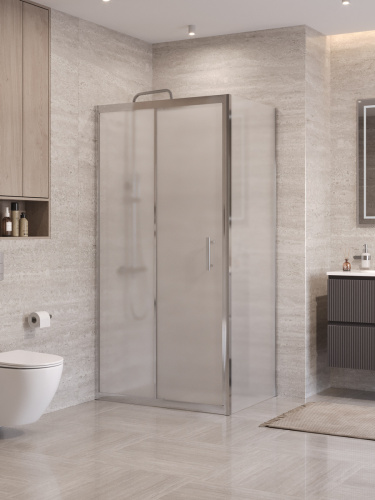 Душевой уголок BelBagno UNO-195 UNO-195-AH-1-110/90-P-Cr 110х90 стекло рифленое профиль хром без поддона