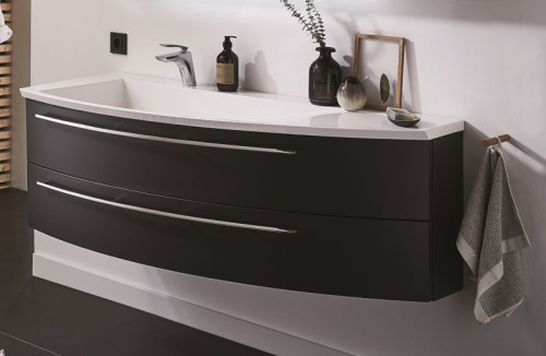 Тумба под раковину Puris Crescendo WUA361409R(755/155) 140х47х48 подвесная цвет черный