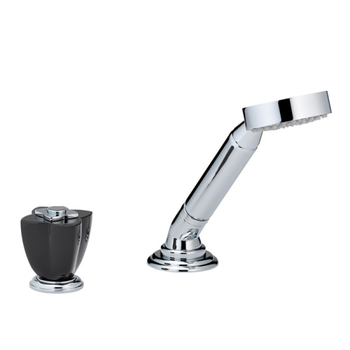 Смеситель THG Petale de Cristal noir U6D-A02-6532/60A на борт ванны хром