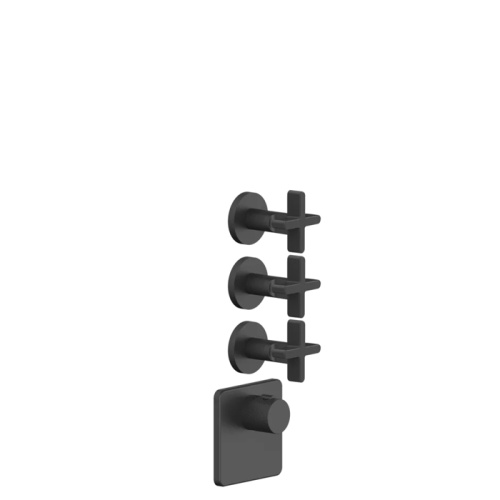 Смеситель для душа Gessi Inciso 58346#299 встраиваемый в стену черный с термостатом (внешняя часть)