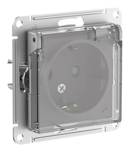 Розетка с/з со шторками с крышкой 16А Systeme Electric AtlasDesign (АтласДесигн) ATN440346