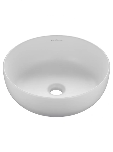 Раковина из сантехнического фарфора Wonzon & Woghand Erie WW-RN4076-MW 40х40 накладная цвет белый без отверстий под смеситель