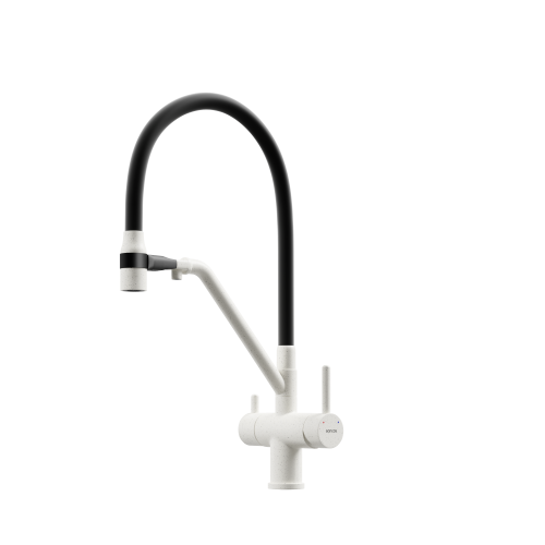 Смеситель для кухни Sancos Dora SC4003GR на мойку белый гранит/черный