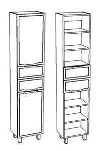 Шкаф-пенал Corozo Монро SD-00000712 30х29х187 цвет белый - фото 5