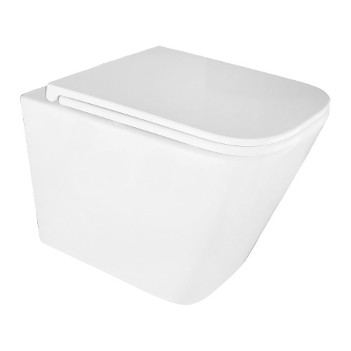 Унитаз подвесной Azario Teramo AZ-0052-UQ1 белый с сиденьем микролифт безободковый смыв торнадо