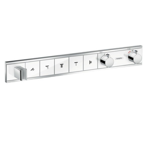 Смеситель Hansgrohe RainSelect 15358400 настенный встраиваемый хром/белый с термостатом