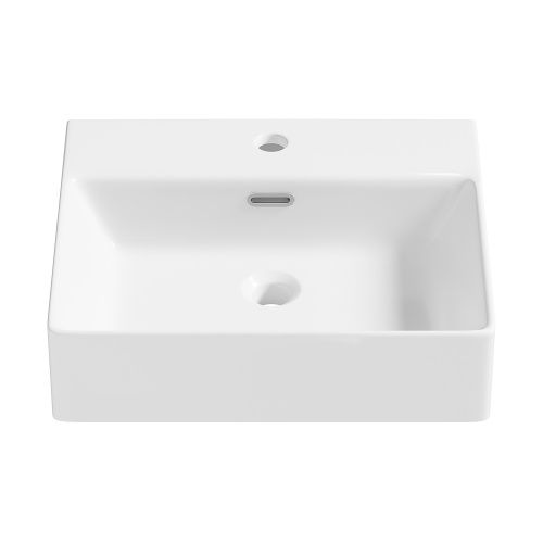 Раковина из сантехнического фарфора Wellsee Graceful Pro 150902000 50х42 накладная цвет белый глянцевый 1 отверстие под смеситель