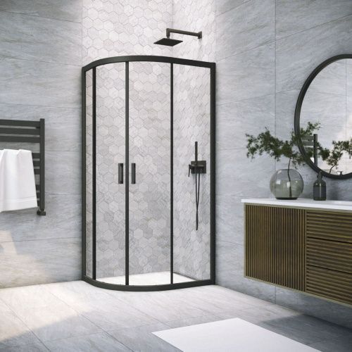 Душевой уголок Vegas-Glass ZS-F TUR+NOVO ZS-F NOVO h2000 110*90 02М crystalvision 110х90 стекло прозрачное профиль черный матовый без поддона