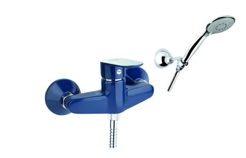 Смеситель для ванны и душа Fiore 81TX6510 настенный хром/синий