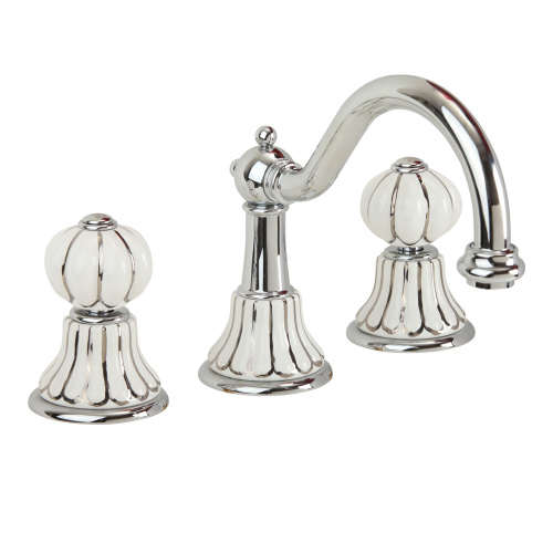 Смеситель Migliore OLIVIA 19015 на раковину белый/платина/хром