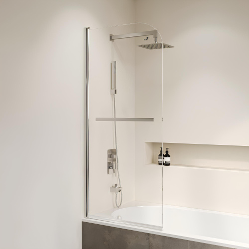 Душевая шторка на ванну RGW Screens 03110608-11 80х150 стекло прозрачное профиль хром глянцевый ориентация универсальная