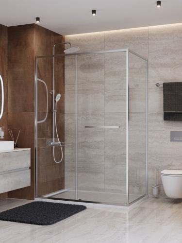 Душевой уголок Cezares LUX LUX-AH-FS-11-130/90-C-CR 130х90 стекло прозрачное профиль хром без поддона
