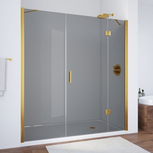 Душевая дверь Vegas-Glass AFP-F TUR+NOVO AFP-F TUR NOVO h1890 140 09 07 R 140х190 стекло тонированное профиль золото