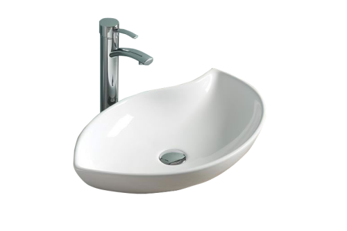 Раковина из фаянса Velvex 78261 58х36 накладная цвет белый без отверстий под смеситель