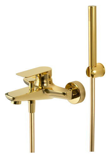 Смеситель для ванны Remer Infinity I02DO настенный золото глянцевое