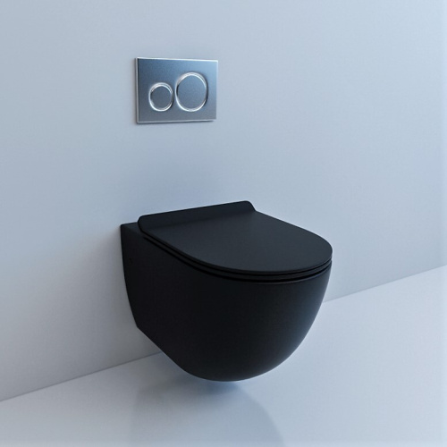 Унитаз подвесной Esbano FORTEX ESUPFORTBM черный матовый с сиденьем микролифт безободковый смыв торнадо