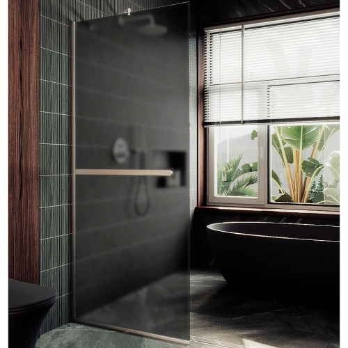 Душевая перегородка Maybah Glass MGD-712-5у 109х195 стекло тонированное профиль хром матовый