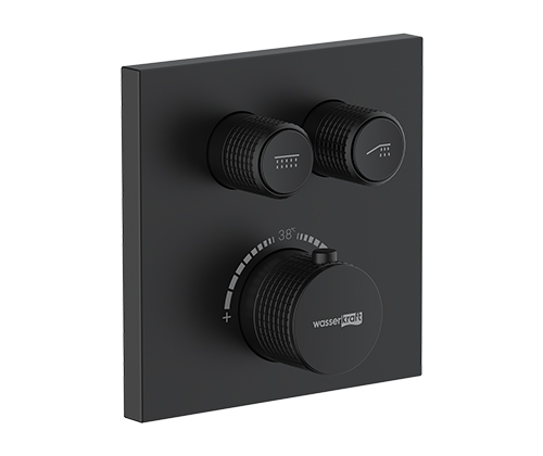 Смеситель для ванны и душа WasserKRAFT Elbe 7400 7448 Thermo встраиваемый черный