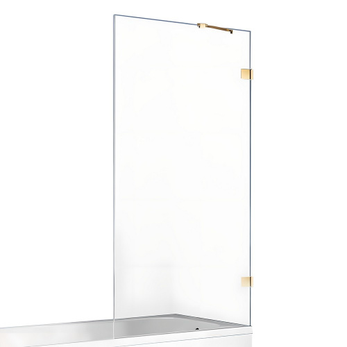 Душевая шторка на ванну New Trendy AVEXA GOLD SHINE EXK-2174 90х150 стекло прозрачное профиль золото глянцевое