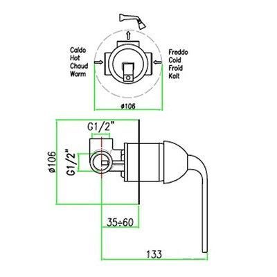 Смеситель для ванны и душа Fiore Koko 87CR7565 настенный хром - фото 3