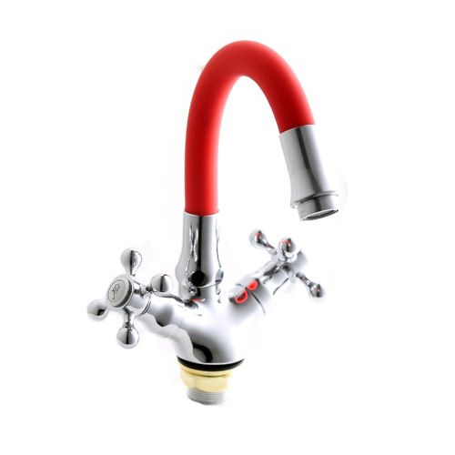 Смеситель для кухни Fashun A4419-B7268 на мойку хром/красный - фото 2