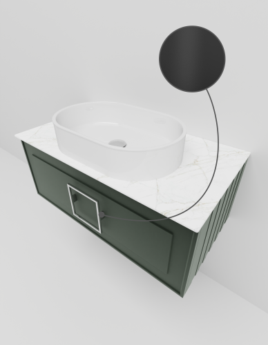 Тумба со столешницей La Fenice CUBO NFNC-01-CUB-G-80-3-GG 80х36х49 подвесная цвет серый/зелёный