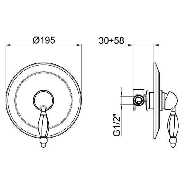 Смеситель для ванны и душа Webert Alexandra AL880101017 встраиваемый в стену хром - фото 3