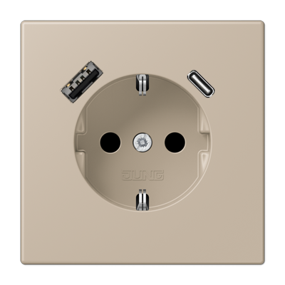 Розетка 2K+З USB Typ AC Jung Les Couleurs Le Corbusier (Лес Цоулеурс Ле Цорбусиер) LC1520-15CA243